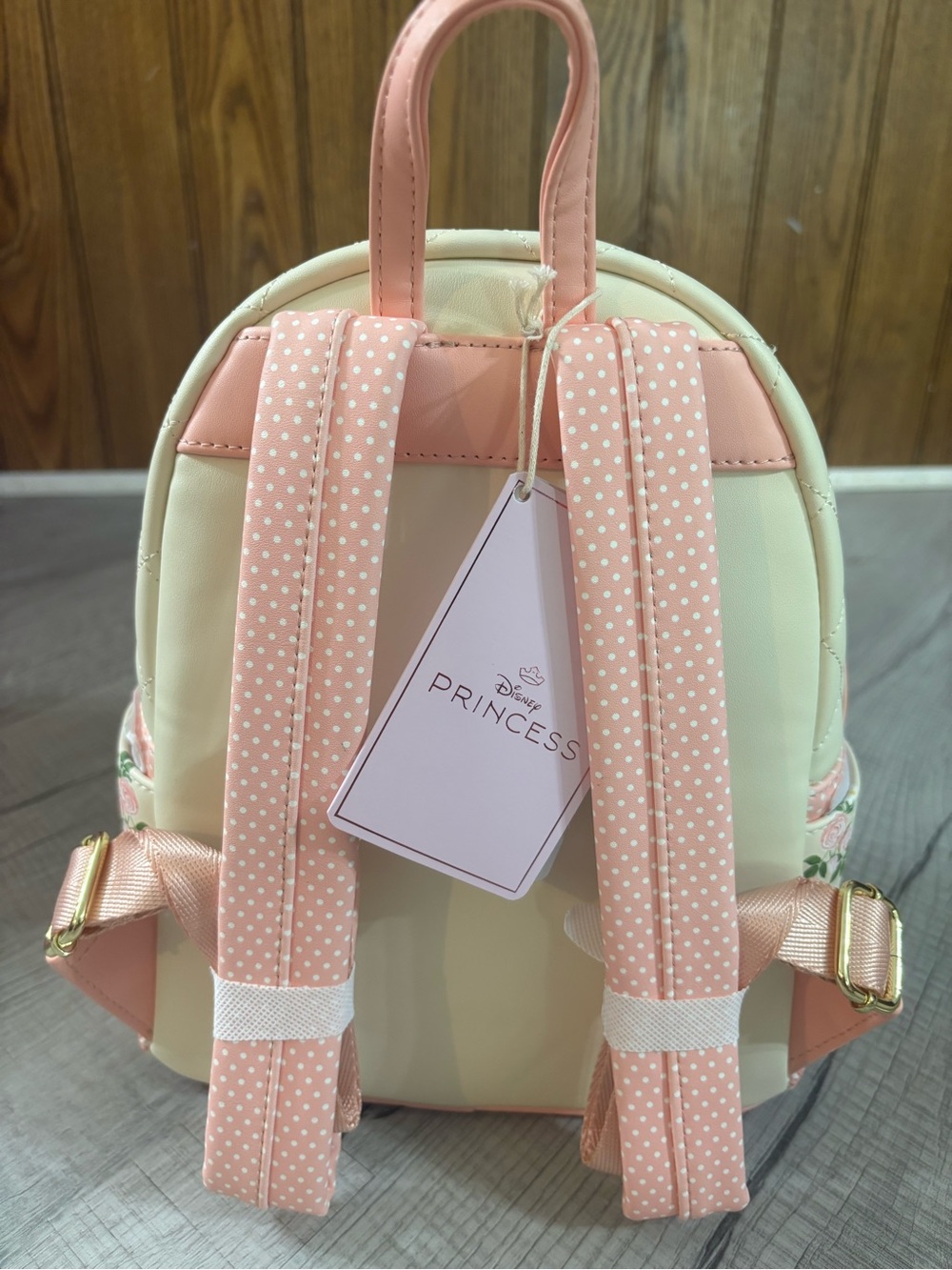 Loungefly Belle Floral Mini Backpack - Cream, Pink & Yellow - Picture 3 of 6